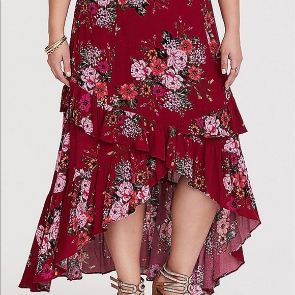 NWT Torrid Hi Lo Maxi Floral Gauze Skirt - Picture 2 of 5